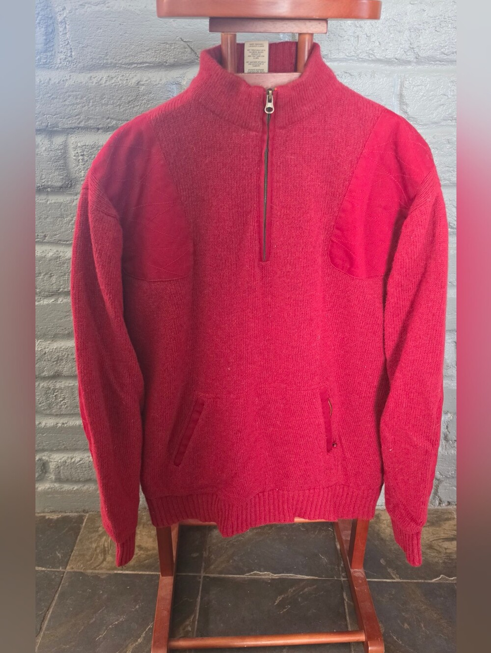 Beretta Men's Lambswool Windbreaker Shooting Sweater Red Full-Zip Lined USA 3XL